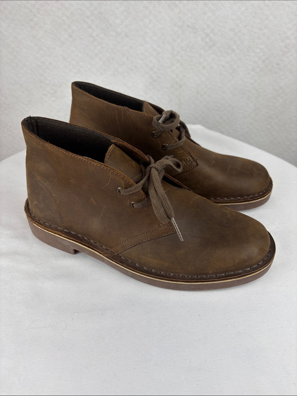 Clarks Collection Acre Bridge Brown Leather Chukka Desert Boots Women’s 7.5